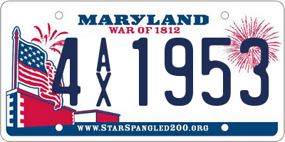MD license plate 4AX1953