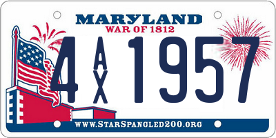MD license plate 4AX1957