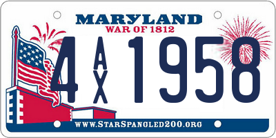 MD license plate 4AX1958