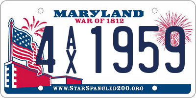 MD license plate 4AX1959