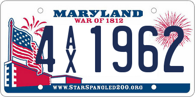 MD license plate 4AX1962