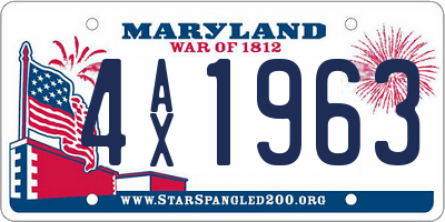 MD license plate 4AX1963