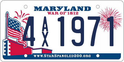 MD license plate 4AX1971