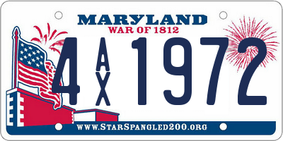 MD license plate 4AX1972