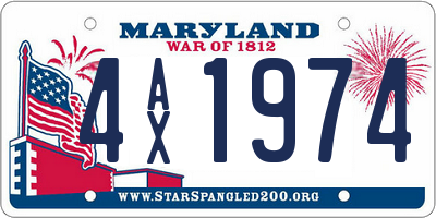 MD license plate 4AX1974
