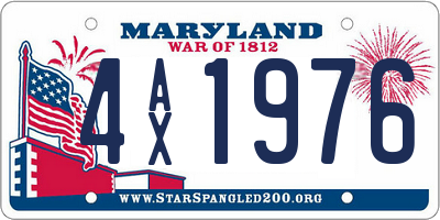 MD license plate 4AX1976