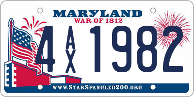 MD license plate 4AX1982