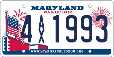 MD license plate 4AX1993