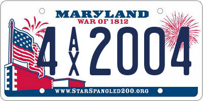MD license plate 4AX2004