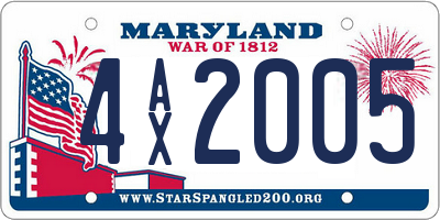 MD license plate 4AX2005