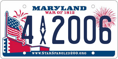 MD license plate 4AX2006