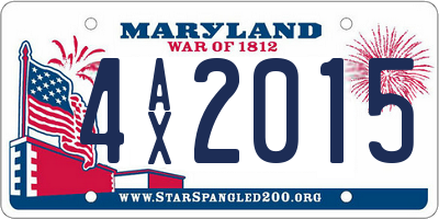 MD license plate 4AX2015