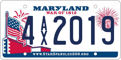 MD license plate 4AX2019