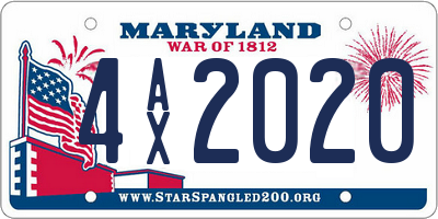 MD license plate 4AX2020