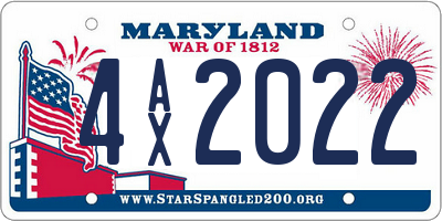 MD license plate 4AX2022
