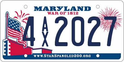 MD license plate 4AX2027