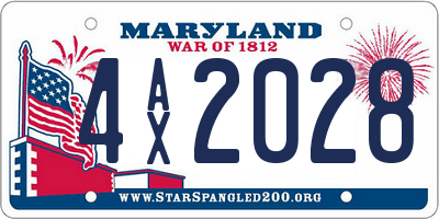 MD license plate 4AX2028