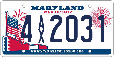 MD license plate 4AX2031