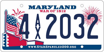 MD license plate 4AX2032