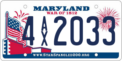 MD license plate 4AX2033