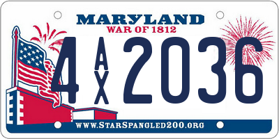 MD license plate 4AX2036