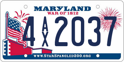 MD license plate 4AX2037