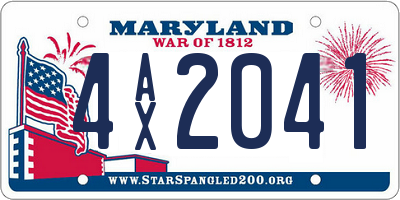 MD license plate 4AX2041