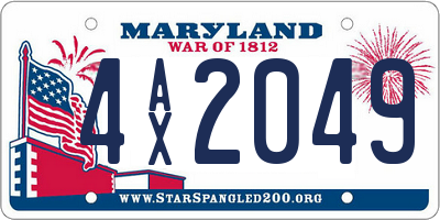 MD license plate 4AX2049