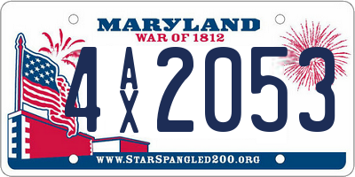 MD license plate 4AX2053