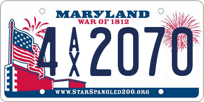 MD license plate 4AX2070