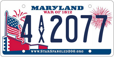 MD license plate 4AX2077