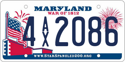MD license plate 4AX2086