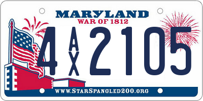 MD license plate 4AX2105