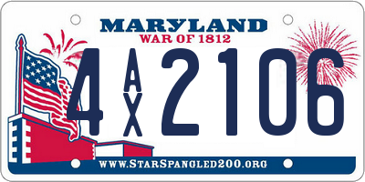 MD license plate 4AX2106