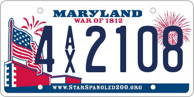 MD license plate 4AX2108