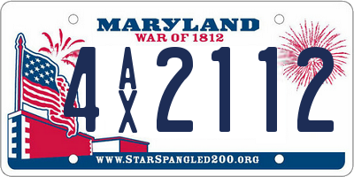 MD license plate 4AX2112