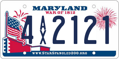 MD license plate 4AX2121