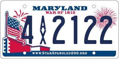 MD license plate 4AX2122