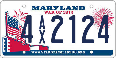 MD license plate 4AX2124
