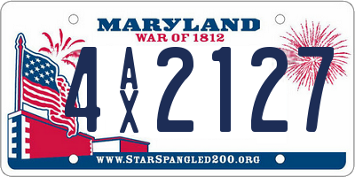MD license plate 4AX2127