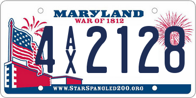 MD license plate 4AX2128