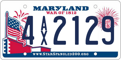 MD license plate 4AX2129
