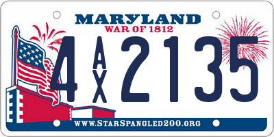 MD license plate 4AX2135