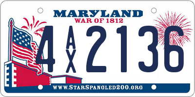 MD license plate 4AX2136
