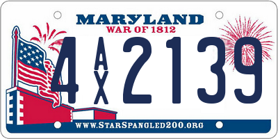 MD license plate 4AX2139