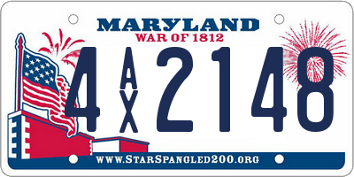 MD license plate 4AX2148