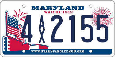 MD license plate 4AX2155