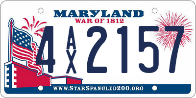 MD license plate 4AX2157