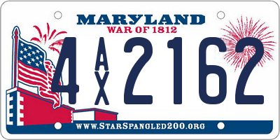 MD license plate 4AX2162