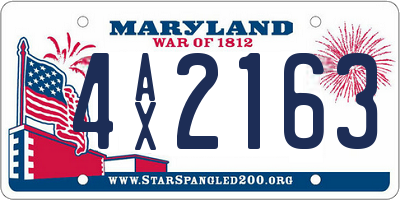 MD license plate 4AX2163